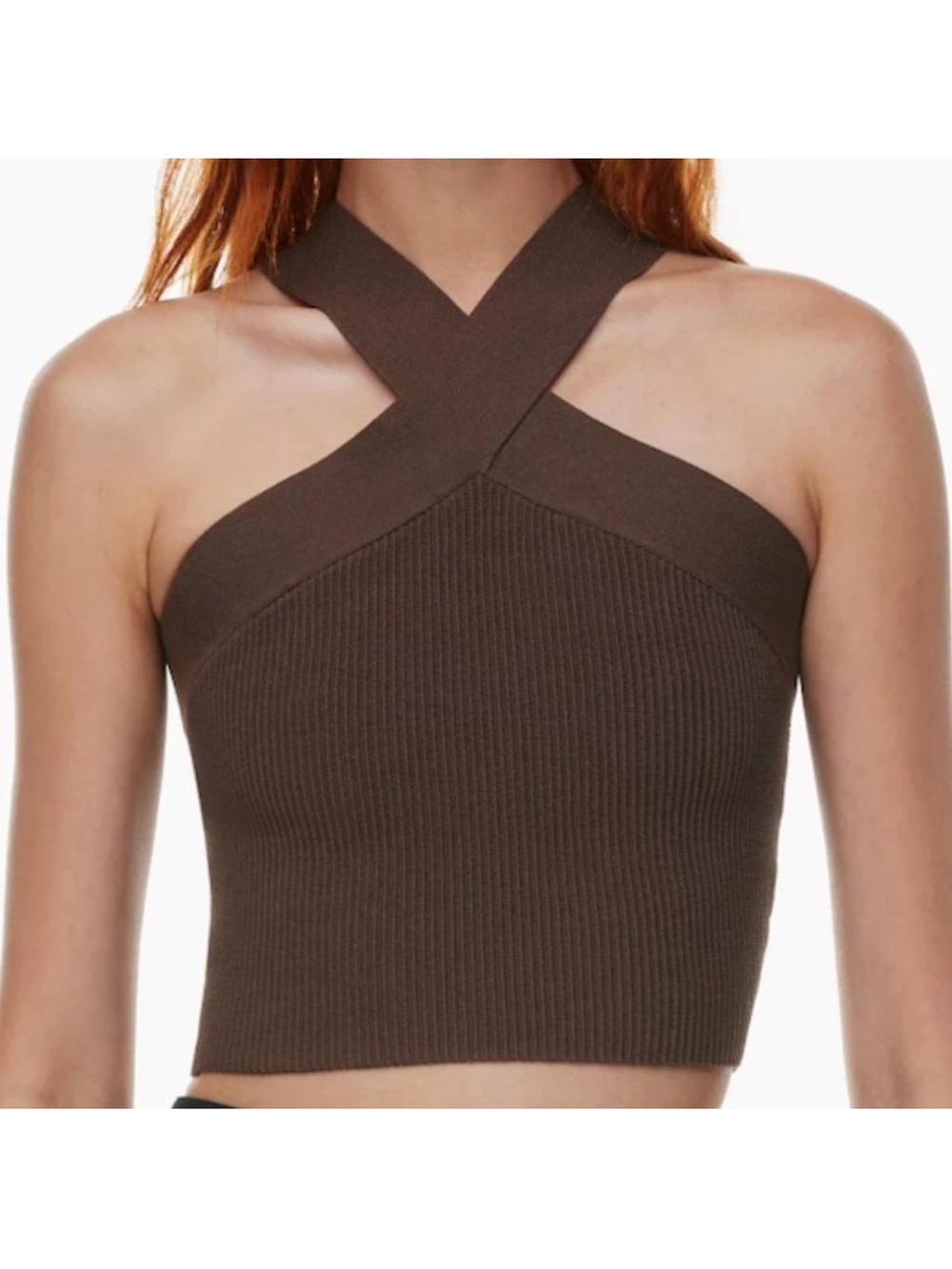 Aritzia Babaton Sculpt Knit Criss Cross Cropped Tank Top Size Medium